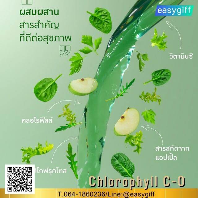 Chlorophyll C-O,คลอโรฟิลล์ ซี-โอ กิฟฟารีน,คลอโรฟิลล์ ขจัดสารพิษ,คลอโรฟิล